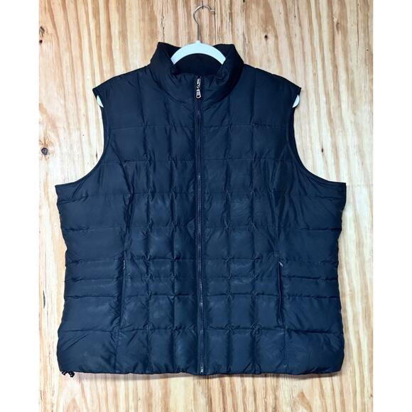 Eddie Bauer Black Quilted Puffer Outdoor Vest Premium Goose Down Mens Size XXL - Picture 1 of 7